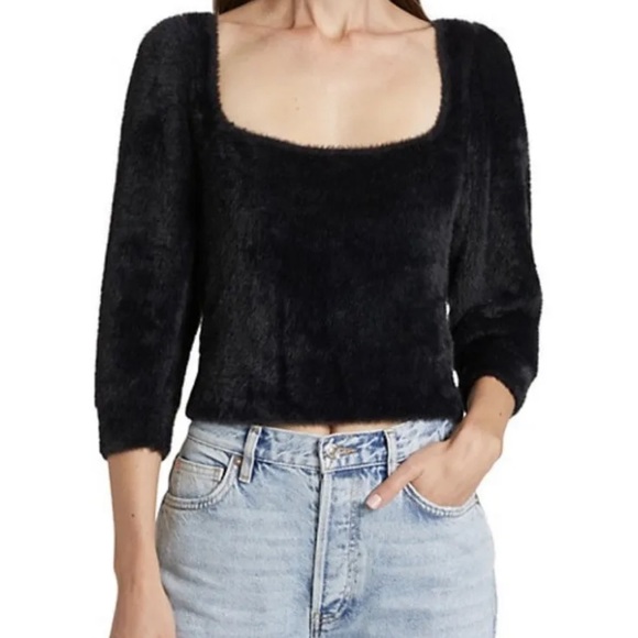 Free People Black Fuzzy Moonbeam Sweater Size Small Pullover - Picture 8 of 15